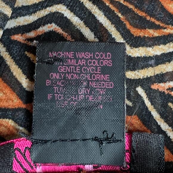 ULTRA FLIRT TRIBAL Sheer Women Top Short Sleeve Elastic on Waist Size M - Picture 8 of 8